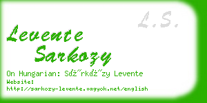 levente sarkozy business card